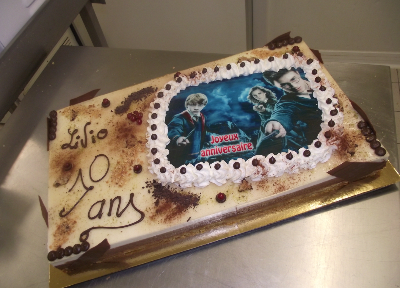 bavarois choco-poire 20-24 parts avec photo Harry Potter