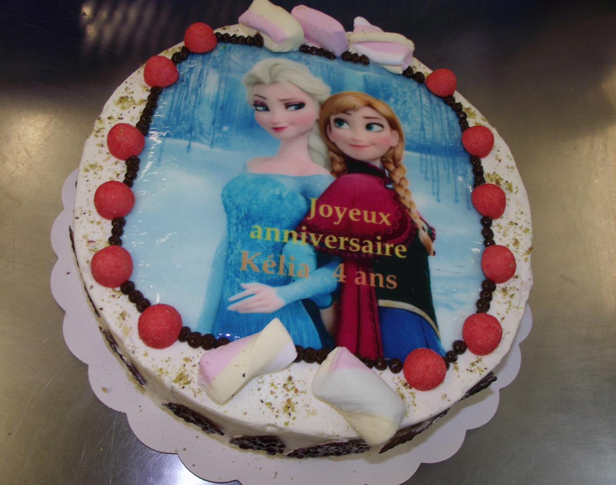 Candycake 10-12 parts avec photo reine des neiges