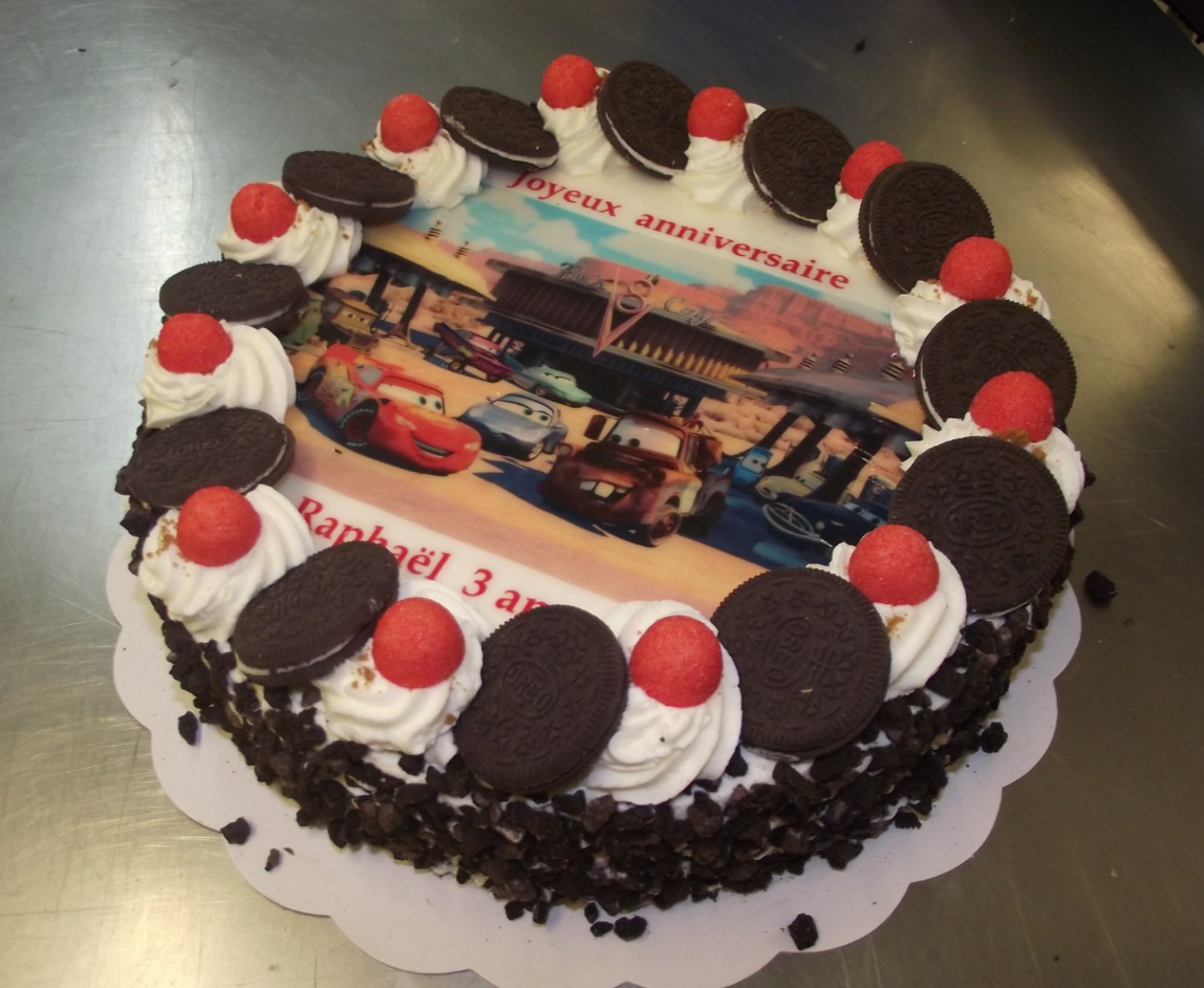 choco chanel 10-12 parts avec photo de Cars