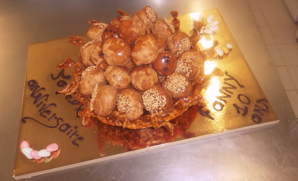 corbeille de choux avec nougatine