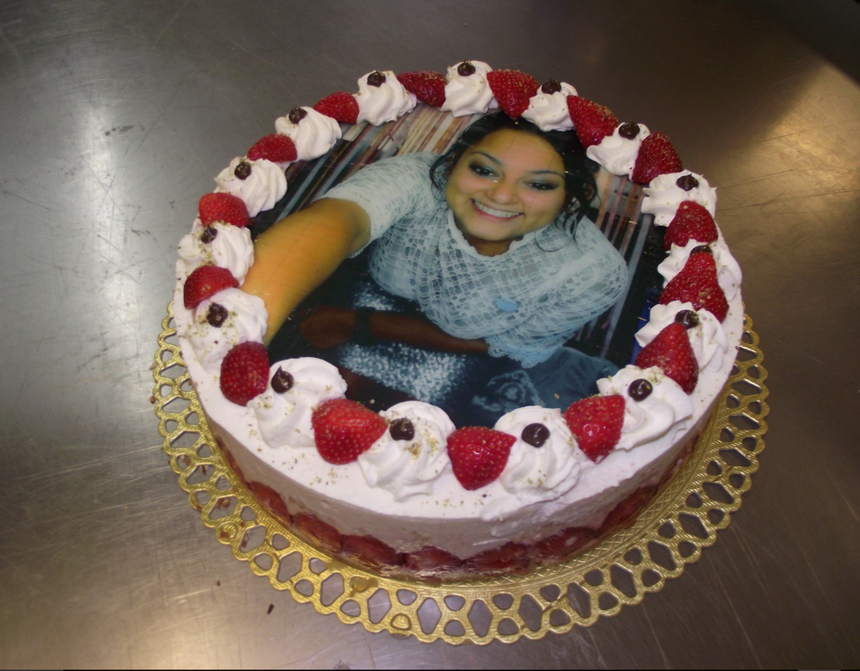fraisier 10-12 parts avec photo famille