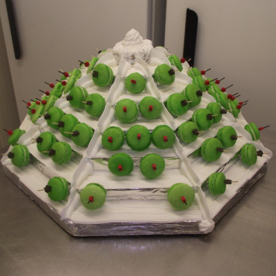 pyramide de macarons à la pistache