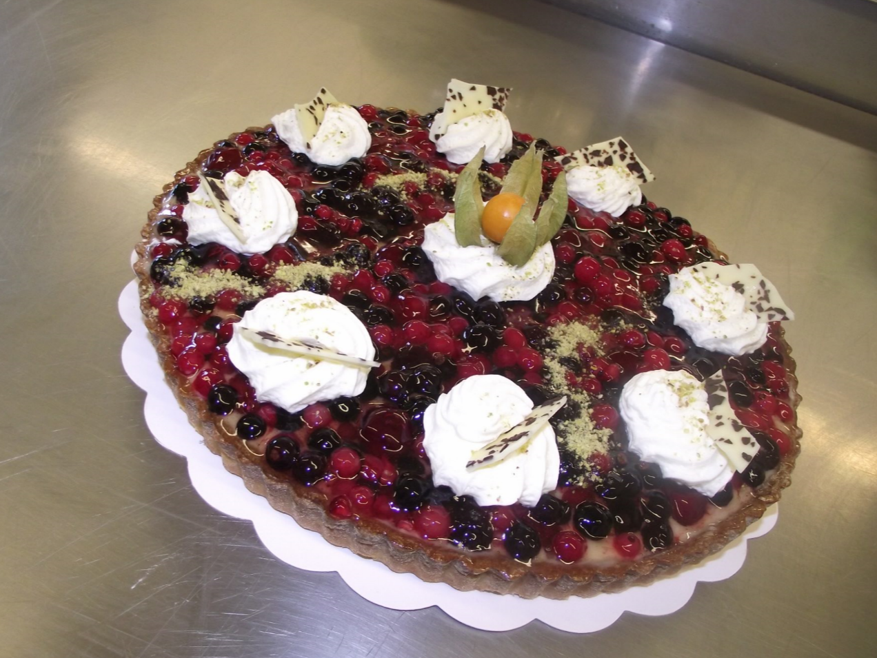 tarte aux fruits rouges 10-12 parts