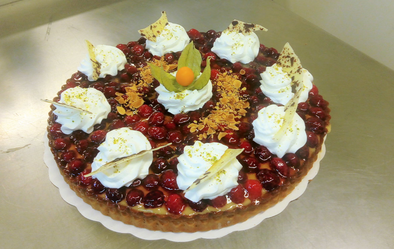 tarte framboises 10-12 parts